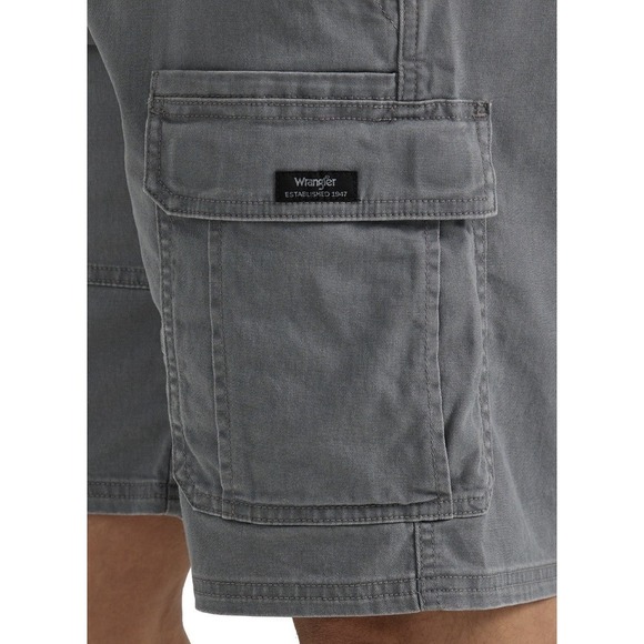 Wrangler Cargo Shorts Mens 48 Relaxed Fit Cotton Gray Outdoors Trail Casual NEW - Picture 7 of 16